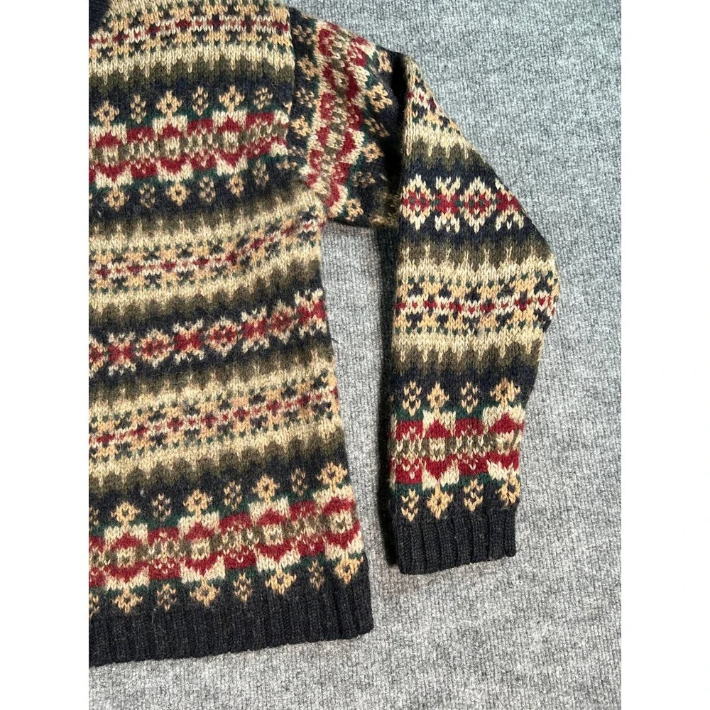 Vintage Abercrombie & Fitch Sweater Mens Large Multi Fair Isle Knit Crewneck